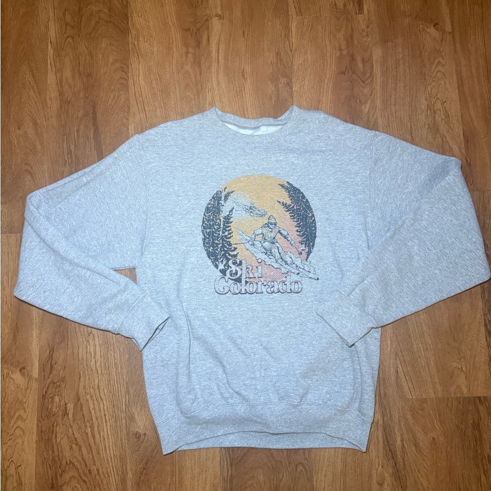 Ski Colorado Women's Gray Crew Neck Sweater